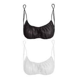 50 Pcs Women Disposable Bras Elastic Straps Spa Top Underwear Non-woven Brassieres for Spray Tanning
