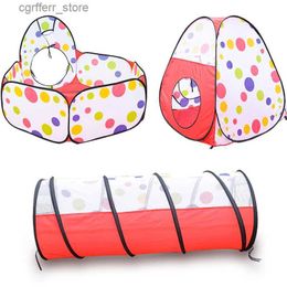 Toy Tents Children Play Game Tent Foldable Round Tunnel Tent Three-Piece Set Ocean Ball Pool Indoor/Outdoor Playhouse Photography Props L410