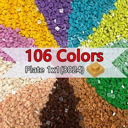 Plate 1x1 3024 DIY Pixel Art Remix Painting QR Code 106 Colors Building Block Part Brick Mosaic Maker Toys For Artist 300pcs/Lot
