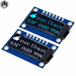 SSD1306 7PIN 0.91 inch 128x32 SPI OLED Module 0.91" OLED Display Module White Blue OLED Screen Board For Arduino