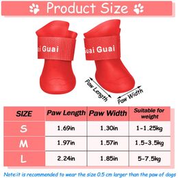 4pcs Waterproof Pet Shoes Non-slip Dirty-proof Dog Rain Boots Dog Puppy Rubber Boots Candy Color Puppy Shoes Pet Product 2021new