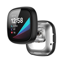 Full Screen Protector Cover Case For Fitbit Versa 3 Smart Watch Screen Protective Tempered Glass Shell For Fitbit Sense/Versa3