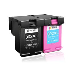 802 802XL Ink Cartridge Black Tri-Color Refilled for HP 1000 1010 1011 1015 1050 1510 1511 Inkjet Show Ink Level