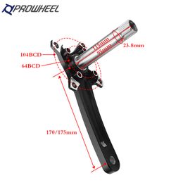 Prowheel Crankset MTB Crank 104BCD Claw Deckas Chainring 170mm 175mm Mountain Bike Lightweight Hollowtech 1 2 speed 1x 2x 30t 32