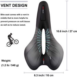 ONLIVING Bicycle Saddle Gel Extra Soft Anti-Shock Hollow Cycle Saddle Road Mountain Bike Seat Cycling Bicycle Accessories