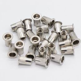 HIFESON 300pcs Stainless/Aluminum/Steel Rivets Nuts Set Flat Head Threaded Insert Sert Cap Nut for Rivet Nut Gun Riveter Tool