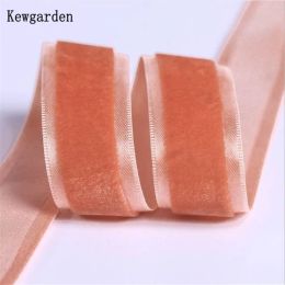 Kewgarden Satin Hemming Velvet Ribbons 1" 25mm DIY Bow Tie Sewing Accessories Handmade Tape Ribbons for Crafts Webbing 10 Yards