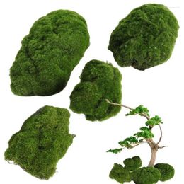 Decorative Flowers Eternal Life Moss Covered Stones DIY Crafts Flocking Block Mini Landscape Fake Grass Home Living Room Garden Decoration