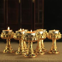 Alloy Lotus Flower Metal Candle Holders Home Decor Small Tealight Candle Stand Holder Buddhism Candlesticks