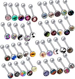 Nice style body piercing jewelry TONGUE RING MIX Styles drop factory 3505808