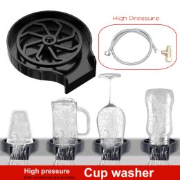 High Pressure Cup Washer Reused Hydrojet Cup Cleaner For Beer Glasses Milk Bottle Teacup Sink Rinser Machine Kitchen Accessories