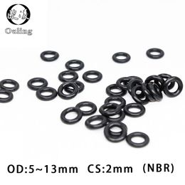 50PC/lot Rubber Ring Black NBR Sealing O-Ring OD5/5.5/6/6.5/7/8/8.5/9/10/10.5/11/11.5/12/13*2mm O Ring Seal Gaskets Oil Rings-.-