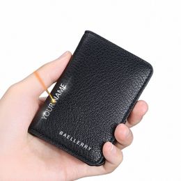 baellerry New Short Men Wallets Name Customised Mini Card Holder Luxury Male Purse High Quality PU Leather Brand Men's Wallet f4zi#