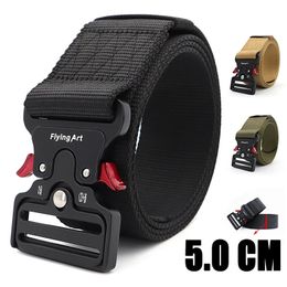 5.0 CM Wide Belt for Men Large Size 125 135 145 155 165cm Army Tactical Military Nylon Waist Belts Quick Release Magnetic Buckle 240322