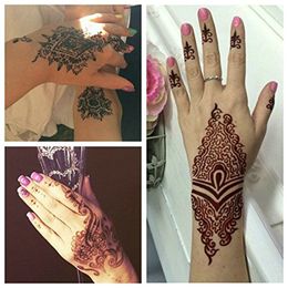 10 Styles Large Henna Tattoo Templates For Hand Paint, Flower Glitter Airbrush Indian Henna Temporary Tattoos 21*12cm