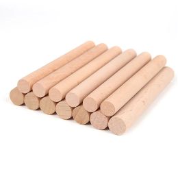 Unfinished Natural Wood Dowel Rods Solid Hardwood Sticks for Macrame DIY Craft Model Woodworking Tool