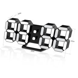 Deeyaple 3D LED Digital Wall Clock Alarm Clock Modern 3D Clock Time Date System Remote Control Nightlight Desktop Clock For Home