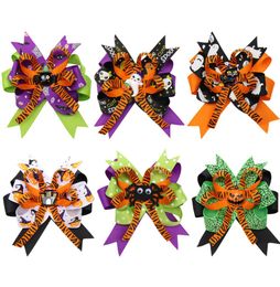 6 Styles Cute Girl Hair Bow Accessory Barrettes Ghost Pumpkin Cat Halloween Decoration Accessories kids Jewellery Cosplay Party Gift3324988