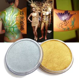 Gold Silver Face Body Paint Pearl Metallic Colour Drawing Pigment 30g Water Based Face Makeup Cream Face Painting Halloween Party