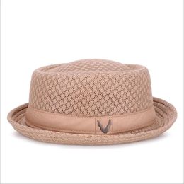 Breathable Hat England Mesh Flat Straw Hat Retro England Jazz Foldable Sun Hats Panama Casual Party Caps Fedora 240401