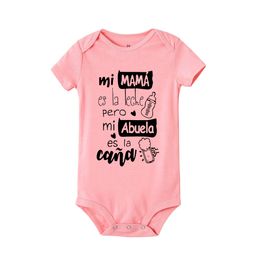 My Mom Is The Milk But My Grandfather Is The Cane Baby Romper Infant Short Sleeve Bodysuits Mothers Day Toddler Outfits