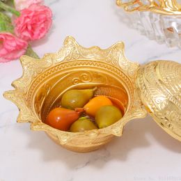 Metal Candy Tray with Lid Dried Fruit Tray Seasoning Sauce Tray Fruit Tray Snack Tray Family Living Room Tea Table Decoration