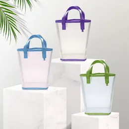 Storage Bags 1pcs Leisure Net Transparent Handbag Portable Large Capacity Outdoor Beach Travel Bag INS Lipstick Cosmetics