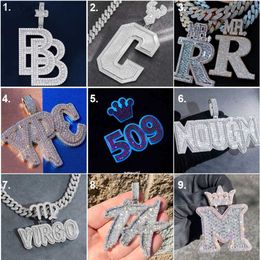 Pendant Necklaces European and American iced out hip hop jewelry moneybag men hip hop necklace pendants custom moissanite pendant jewelry necklace 240302