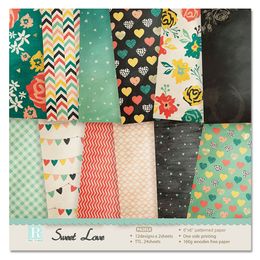 6" 12 Sheets Sweet Love Scrapbooking Origami Art Background Paper Pad Card Making DIY Photo Ablum Craft Paper Pack