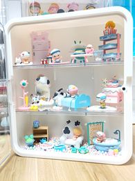 Wall Mounted Clear Mystery Box Showcase Collectible Figures Display Stand Case Dust Proof Jasmine Bubble Matt Doll Toy Organizer