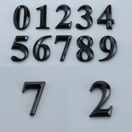 1PCS Black Glossy House Door Number Sticker Self Adhesive Number Sign for Apartment Office Room Door Plate Mailbox Home Decor