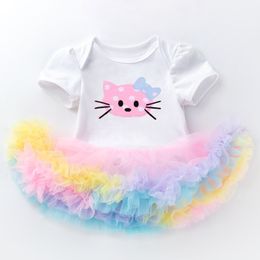 New Baby Romper Birthday Costumes Gifts Infant Toddler Girl Ice Cream Rompers Outfits Newborn Party Kids Jumpsuit Ruffle Dress