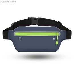Sport Bags Outdoor fitness ultra-thin phone waist bag elastic sports running bag waterproof and fitting coin card holder waist bag Y240410