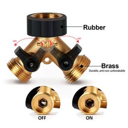 Brass 2/4 Way 3/4" Faucet Water Splitter Y-Type Garden Hose Splitter Watering Tap Connector Distributor For Outdoor Faucet