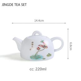 Chinese Classic Ceramics Teapot Household Filter Tea Pot Handmade Tea Set Accessories Customized White Porcelain Tea Maker 220ml