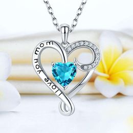 New "I Love You Mom" Heart Shaped Exquisite Pendant Mother's Day Gift Necklace