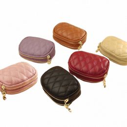 fi Women Mini Wallet Leather Female Purse Card Holder Coin Purse Short Wallets Small Purse Zipper Keychain Clutch Bag x0EW#