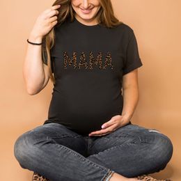 Nordic Rainbow Mama Printed Pregnant T Shirt Maternity Short Sleeve T-shirt Pregnancy Announcement Shirt New Mom Tshirts Clothes