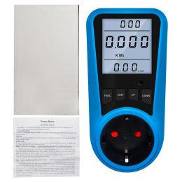 AC 230V 50Hz Wattmeter Voltage Power Energy Metre vu Metre Electrico Analyzer Monitor Electricidad EU UK Plug Socket 50% OFF