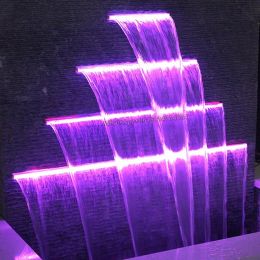 30/60/90/120cm acrylic waterfalls sheer descent with led bar for swimming pool outdoor garden/Acrylic waterfall fountain