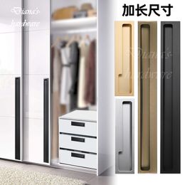 Black/ Gray/ Gold Embedded Stealth Door Handle Slotted Drawer Cupboard Wardrobe Hidden Door Handles Sliding Door Pull