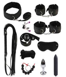 NXY Sex Adult Toy Adults Toys Kits Sm Product Bdsm Bondage Nylon Plush Handcuffs Whip Gag Metal Anal Plug Vibrator Shop for 04113924302