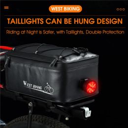 WEST BIKING 4L Waterproof Bike Trunk Bag Reflective MTB Electric Bicycle Bag Travel Luggage Carrier Cycling Seat Saddle Panniers