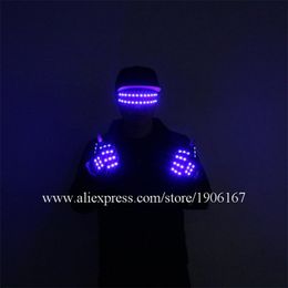 LED Luminous Party Glasses Event Supplies Illuminated Club Props Stage Dancing Costumes Halloween Lighting LED Singer Gloves