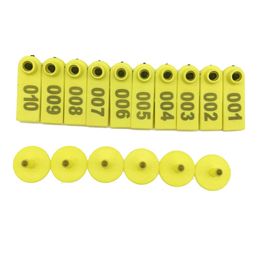 100 Number Plastic Livestock Ear Tag Multicolor Animal Tag Blue Yellow Orange and Ear Tag Applicator for Goat Sheep