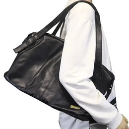 Korean Fashion Design Mens Handbag Tote Laptop Bags Large Capacity Male Travel Leather Shoulder Messenger for man 240410