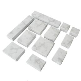 24pcs cardboard Jewellery box display box necklace bracelet earrings square rectangular marble white WY606227i