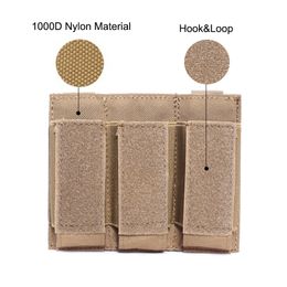 Tactical Molle Mag Pouch Military Pistol Ammo Mag Bag Airsoft Triple Magazine Pouch for M1911 92F Mags Hunting Accessories