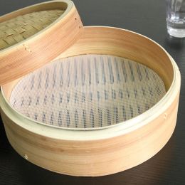 Non-Stick White Silicone silicone bamboo steamer baking mat Dim Sum Restaurant Kitchen Under Steamers Mat Cooking reusable Tools