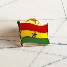 GHANA National Flag Embroidery Patches Badge Shield And Square Shape Pin One Set On The Cloth Armband Backpack Decoration